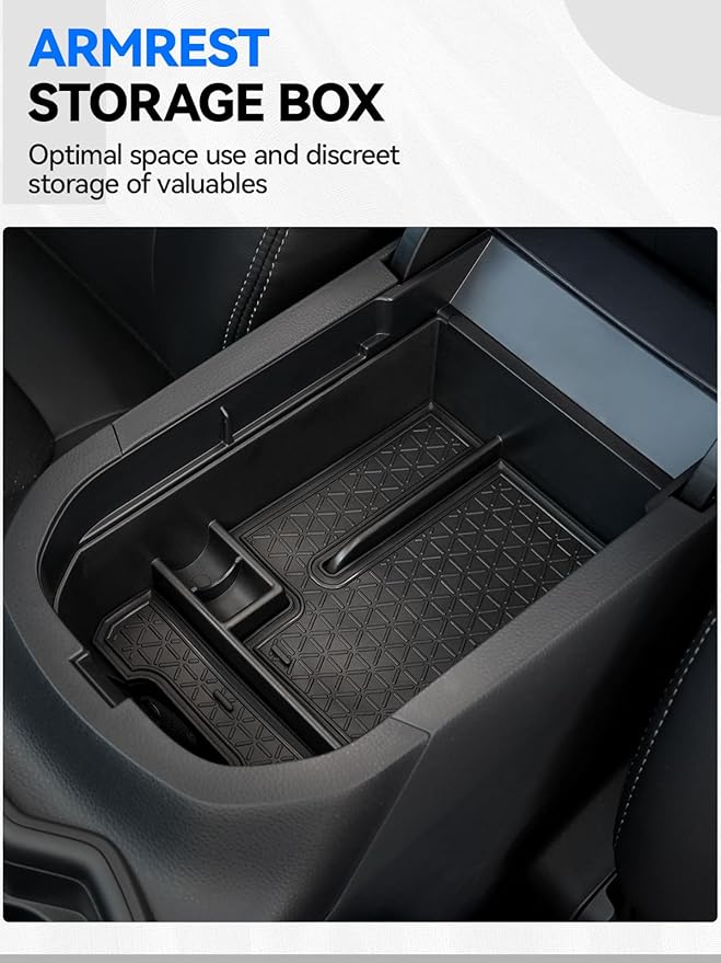 ELECFRESH 6PCS Center Console Organizer Tray for 2025 2024-2019 Toyota RAV4 Accessories, Armrest Storage Box, Driver Storage Drawer, Passenger Storage Mat Console Cup Holder Inserts for Toyota RAV4