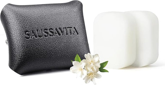 Car Air Freshener Diffuser Jasmine Ocean Scented 2 Pack, Car Fresheners Vent Clip Leather Design, Car Diffuser Flower Scented for 30 days Long Lasting Black