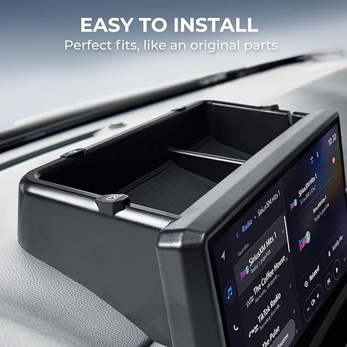 Dashboard Storage Tray Dash Organizer for Toyota Tacoma 2026 2025 2024 & 4Runner 2026 2025 (Only for 14 inch Screen), Interior Accessories Center Console Organizer Storage Tray, Black