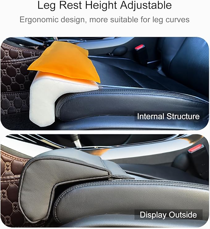 Car Leg Extender Leg Support Cushion for Car Driver Seat Office Chair, Universal Car Seat Extender Pad Leg Support Pillow for Cars Buses Trains Office Home (Black)
