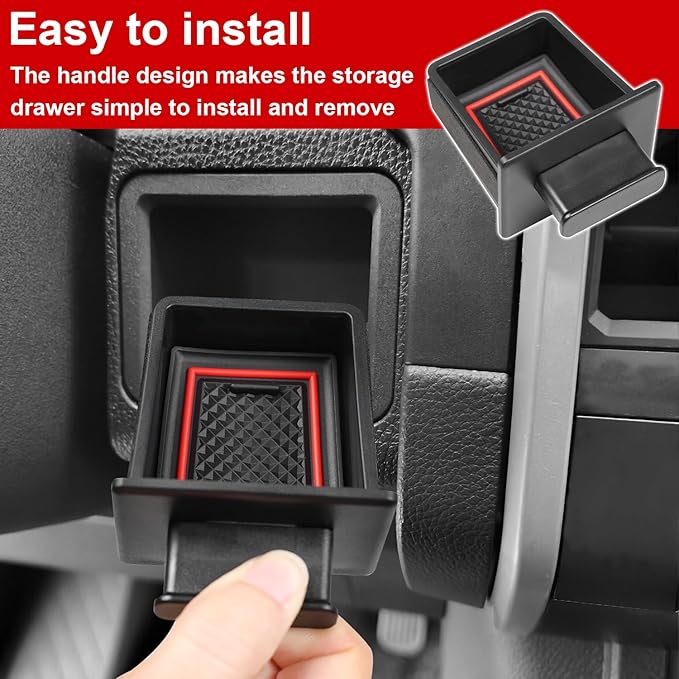 Drivers Side Dashboard Storage Drawer Tray Center Console Organizer Compatible With For Toyota Tacoma 2024-2026 Toyota 4Runner 2025-2026 Interior Cubby Drawer Organizer Tray Storage Box