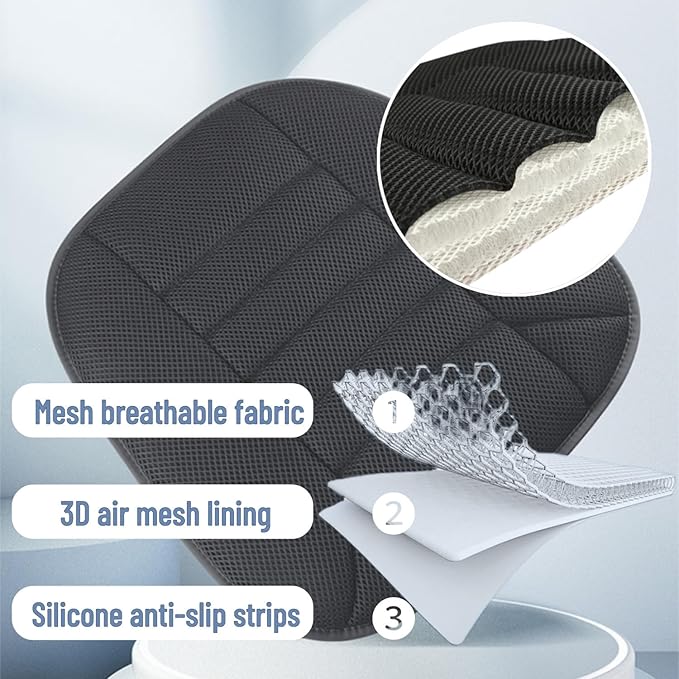 Mesh Car Seat Cushion for Driving, Summer Cooling Breathable 3D Air Car Seat Pad for SUV Pickup Truck Or Office Chair (Pink)