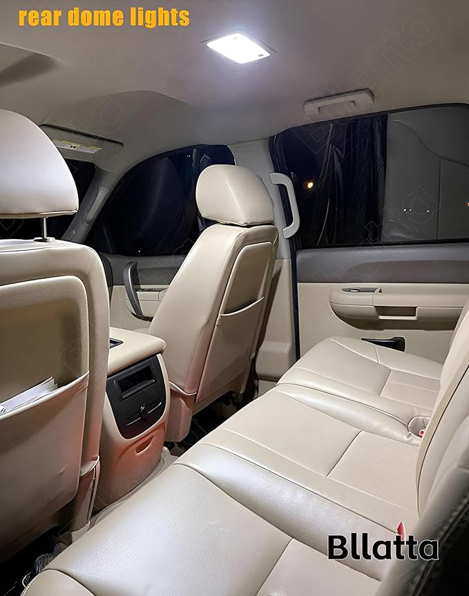 12pcs White 6000K LED Interior Light Kit for Chevrolet Silverado/GMC Sierra 2007 2008 2009 2010 2011 2012 2013 Interior LED Lighting Kit + License Plate Lights and Install Tool