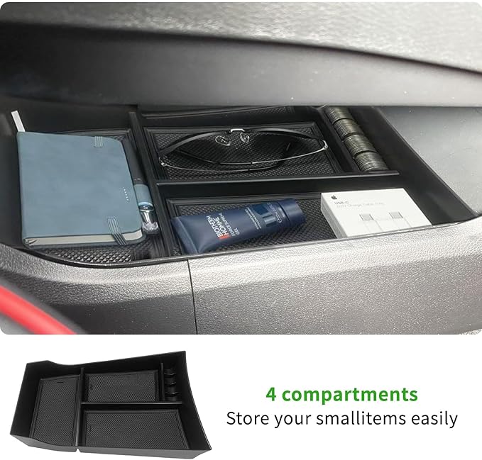 3PCS Center Console Organizer Compatible with 2021-2025 2026 Nissan Rogue S/SV/Rock Creek Accessories, Dashboard Tray Armrest Storage Box Lower Center Console Tray (Only Fit 8-Inch Screen)