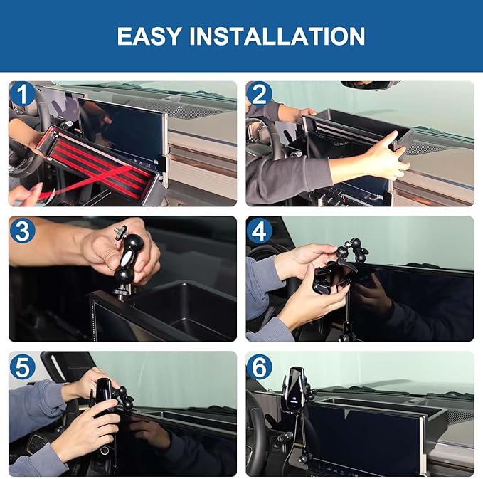 for Hummer EV Accessories Center Console Dashboard Storage Tray Phone Holder Mount,360 Degree Rotatable Phone Holder Stand Dash Organizer Tray for Hummer EV SUV Pickup 2022-2024 2025 2026 (B)