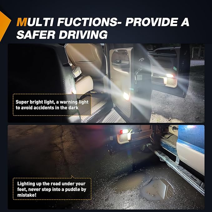 Nilight 2PCS LED Interior Door Panel Light Courtesy Warning Lights White Red Plug and Play Compatible with Ford F250 F350 F450 F550 Super Duty 1999-2007 Excursion 2000-2005