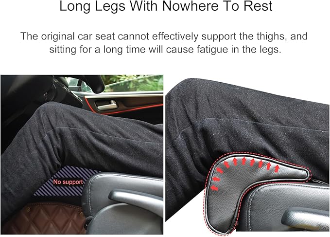 Car Leg Extender Leg Support Cushion for Car Driver Seat Office Chair, Universal Car Seat Extender Pad Leg Support Pillow for Cars Buses Trains Office Home (Brown)