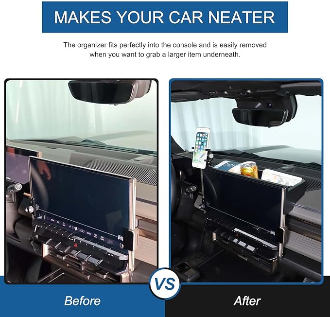 for Hummer EV Accessories Car Center Console Dashboard Storage Tray Phone Holder Mount,360 Degree Rotatable Phone Holder Stand Dash Box Organizer for Hummer EV SUV Pickup 2022-2024 2025 2026 (Style C)