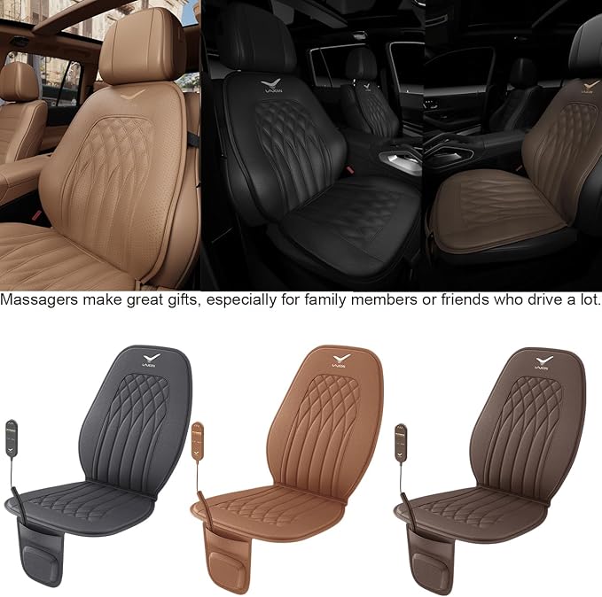 Laxon Vehicle Seat Air Massage Cover. Tailored for Long-Distance Truck Drivers with Long Driving.11 Air Cells Dynamic Work 3 Massage Mode for Back & Hip. Relax Muscles While Driving (Choco)