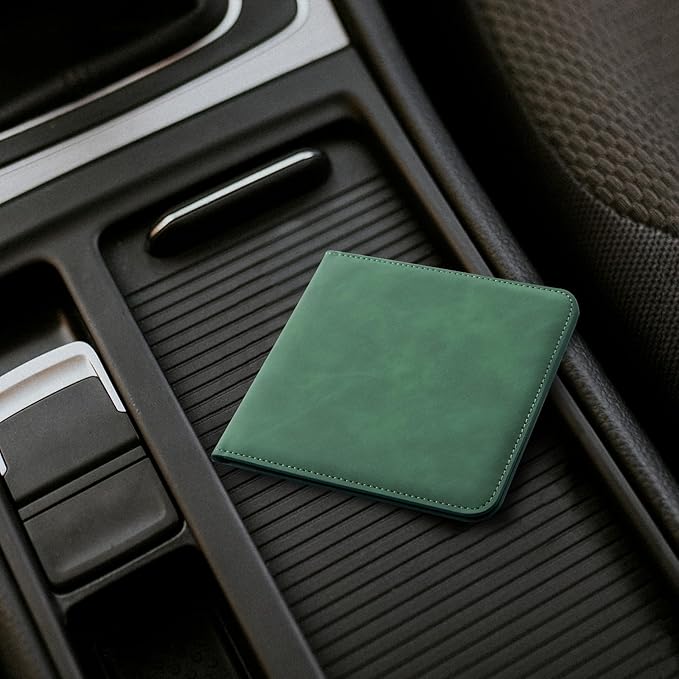 CoBak Car Registration and Insurance Holder - Small and Lightweight Vehicle Glove Box Car Organizer, Auto Truck Comparment Accessories Case for Essential Document, Driver License (Emerald)