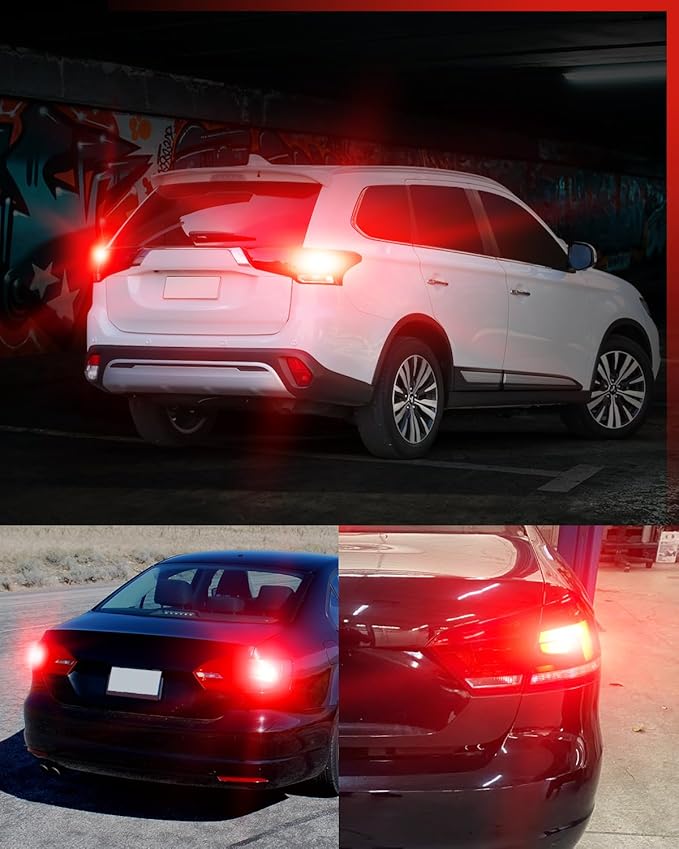 LASFIT 1157 LED Bulb Red Brake Light Tail Lights, Upgraded 500% Super Bright 2057 2357 7528 BAY15D LED Lamps with Projector Lens Replacement for Inner Taillights Stop Lights, 2pcs