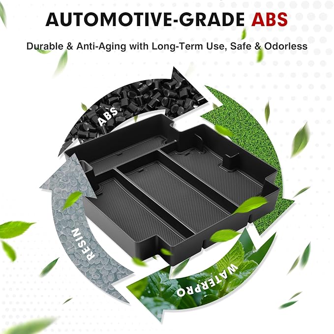 Autorder Center Console Organizer for 2021-2026 Chevy Chevrolet Tahoe/Suburban/GMC Yukon Accessories Armrest Storage Box Secondary Insert Tray with Anti-Slip Mat(Only for Power-Sliding Console)