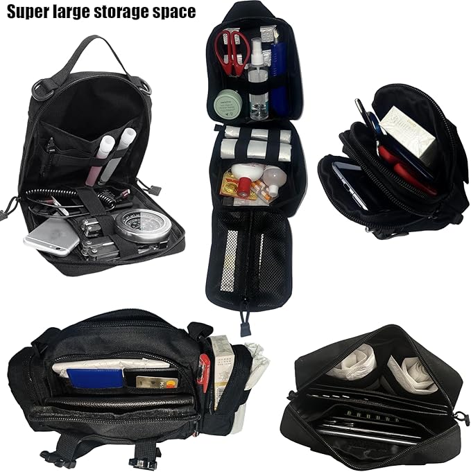 7 PACK Tactical Seat back organizer Truck organizer With 6 Detachable Pouches Universal For Car Truck Ford Jeep Military-Grade Heavier Panels With Multi-functional Packs (2 Set Black)