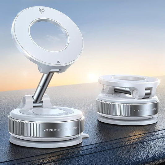 JOYROOM Vacuum Magnetic Car Phone Holder, Strongest Suction Cup 360° Adjustable Magsafe Car Phone Mount, Foldable Cell Phone Holders for Your Car for iPhone 16 Pro Max 15 14 13 12 Plus/Android