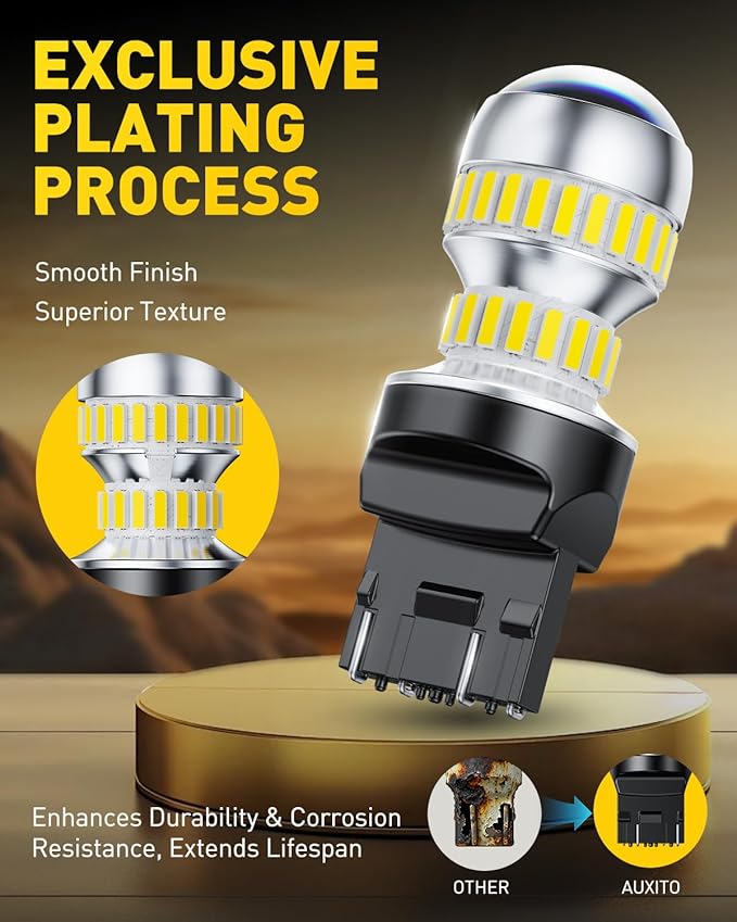 AUXITO 7440 7443 LED Bulbs for Reverse Lights, 6000K Bright White T20 7441 7444 LED Light for Exterior Backup Tail Brake DRL Turn Signal Parking Lights, Pack of 2