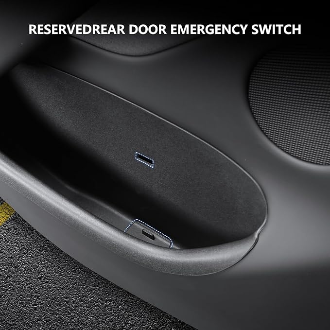 Door Storage Organizer Set for Tesla Model Y Juniper 2025 2026, 4 Pieces, Front & Rear Door Pocket Trays