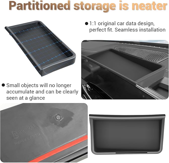 Compatible with 2023 2024 2025 2026 BMW X5 Behind Screen Organizer Dashboard Tray X5 Center Console Dash Storage Tray X6 Dashboard Organizer X7 Behind Dash Screen Organizer for BMW X5 Accessories 2026