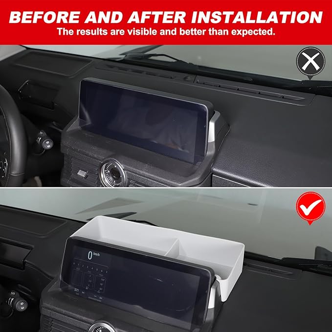 Center Console Dash Organizer for INEOS Grenadier 2020-2025 Accessories, Dashboard Organizer Tray, Navigation Screen Rear Stroage Tray, Dash Panel Insert Behind Screen Silicone Stroage Pallet (Grey)