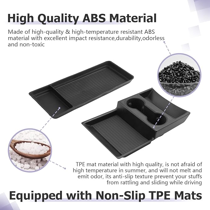 LUWU Center Console Tray Set 2023 2024 2025 2026 Hummer EV SUV Accessories Lower Storage Tray Armrest Console Organizer 2PCS