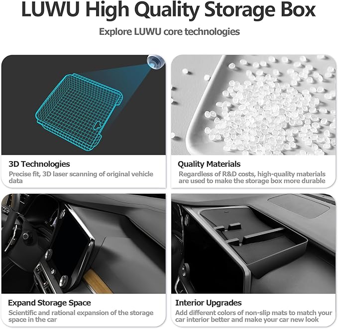 LUWU for 2026 2025 Lexus RX350 RX350H RX450H RX500H Dashboard Console Organizer 2026 Lexus RX350 Armrest Organizer Storage Box 2026 Lexus RX350 Console Organizer Tray 2026 2025 Lexus RX Accessories