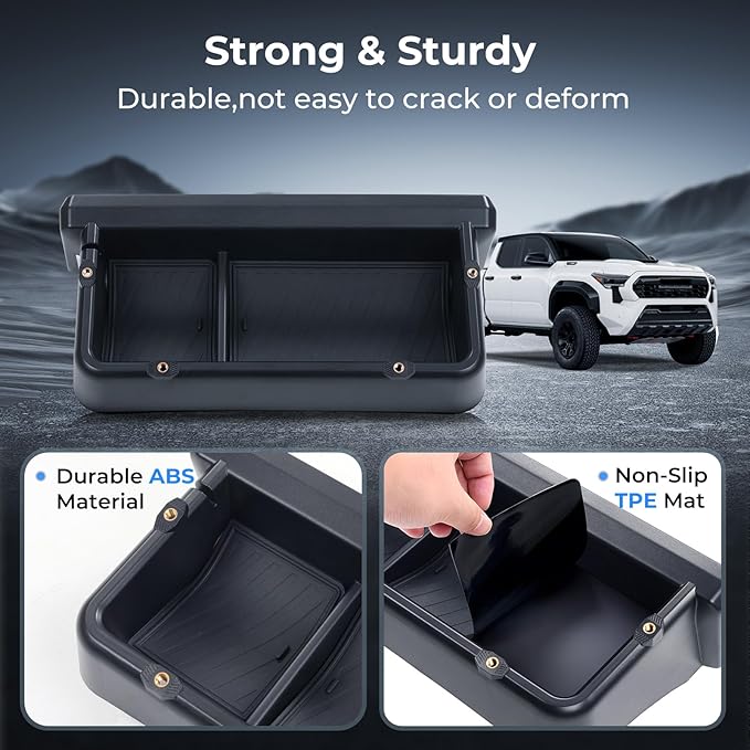 Dashboard Storage Tray Dash Organizer for Toyota Tacoma 2026 2025 2024 & 4Runner 2026 2025 (Only for 14 inch Screen), Interior Accessories Center Console Organizer Storage Tray, Black