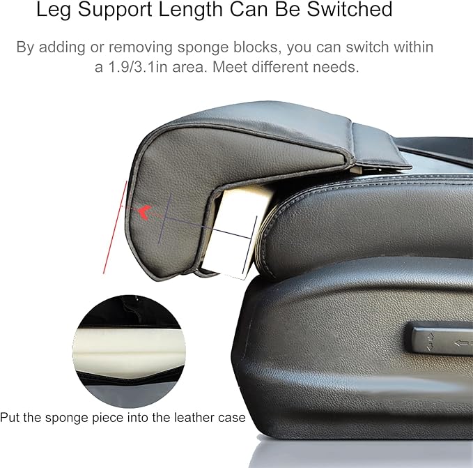 Car Leg Extender Leg Support Cushion for Car Driver Seat Office Chair, Universal Car Seat Extender Pad Leg Support Pillow for Cars Buses Trains Office Home (Lightbrown)