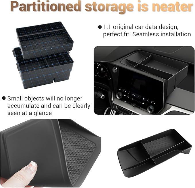 3PCS Compatible with Lexus TX350 Console Organizer Dashboard Tray Center Console Dash Storage TX350 Behind Screen Organizer for 2024 2025 2026 Lexus TX 350 Accessories 350/500h/550h+ (for 14" Screen)