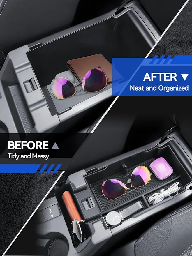 2-Pack for Crosstrek Center Console Organizer& Middle Console Glove Tray 2024 2025 Subaru Crosstrek (Premium/Sport/Limited/Wilderness) Accessories Armrest Tray Middle Storage Box