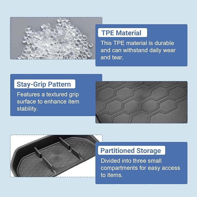 EDBETOS Frontier Dashboard Insert Tray Compatible with Frontier 2025 Accessories Storage Box Phone Holder Non-Slip Silicone Rubber Interior Dash Organizer (NOT for 2022-2024 Frontier)