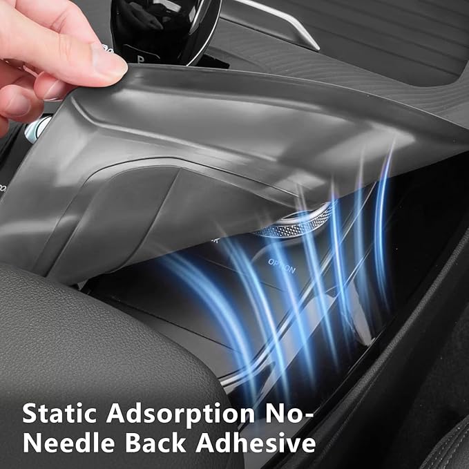 Temmis Center Console Silicone Organizer Wrap for Toyota Highlander 2026 (Gasoline Version), Full-Wrap Center Consel Electrostatic adsorption Cover for Toyota Highlander-Red