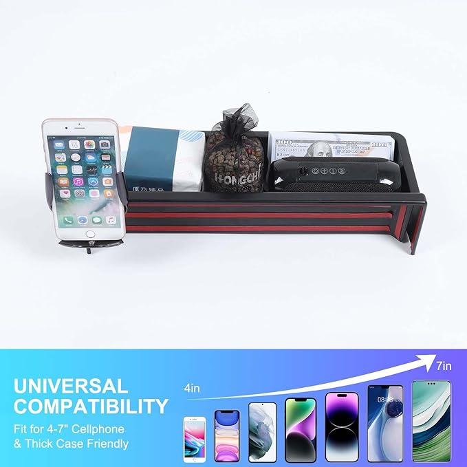 for Hummer EV Accessories Center Console Dashboard Storage Tray Phone Holder Mount,360 Degree Rotatable Phone Holder Stand Dash Organizer Tray for Hummer EV SUV Pickup 2022-2024 2025 2026 (B)