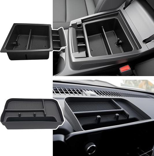 2PCS Center Console Organizer for 2023-2025 Chevy Chevrolet Colorado/GMC Canyon Armrest Tray and Dashboard Insert Storage Box for 2023 2024 2025 Colorado/Canyon Accessories