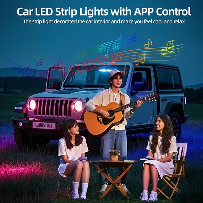 Acrylic Interior Car LED Strip Light, Dreamcolor 14-in-1 RGB Ambient Lighting with APP, 16 Million Colors 175in 600LED Music Sync Lights for Night Driving, Home, Camping & Gift Decor