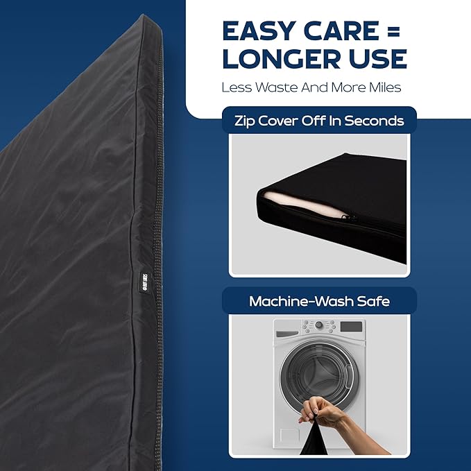 Ruff Liners Dog Bed for Car Back Seat, Medium Gray – As Seen on Shark Tank – Fits Medium Seat Extender – Non-Slip Base, Waterproof Cover, Machine-Washable – Dog Mat for Car with Rebound Foam Comfort