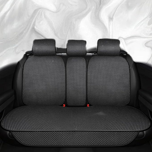 Auto Newer Luxury Breathable Car Seat Cover,Rear Car Seat Protector, Fit Four Seasons of Universal Automotive Vehicle Cushion Cover, Compatible with 91% Cars,SUV,Trucks (Black,Rear Seats)