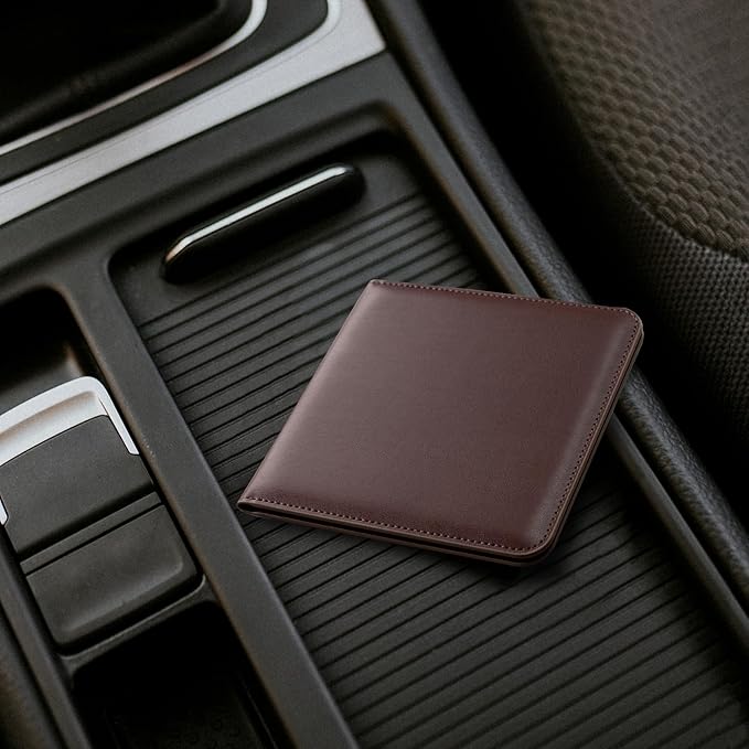 CoBak Car Registration and Insurance Holder - Vehicle Glove Box Car Organizer, Auto Truck Comparment Accessories Case for Essential Document, Driver License, Cards (Deep Brown)