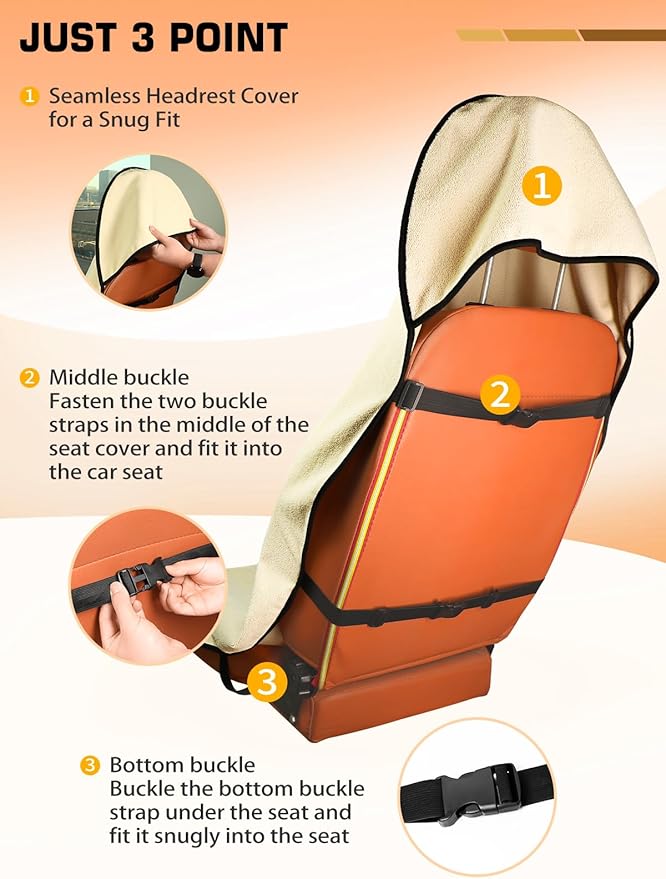 Universal Car Seat Cover Towel, Waterproof Washable Sweat Protection for Front Bucket Seats, Non-Slip Fit, Fits Cars SUVs Trucks, Ideal for Gym, Kids, Pets, Outdoor Sports, Travel (Beige, 1 Pack)