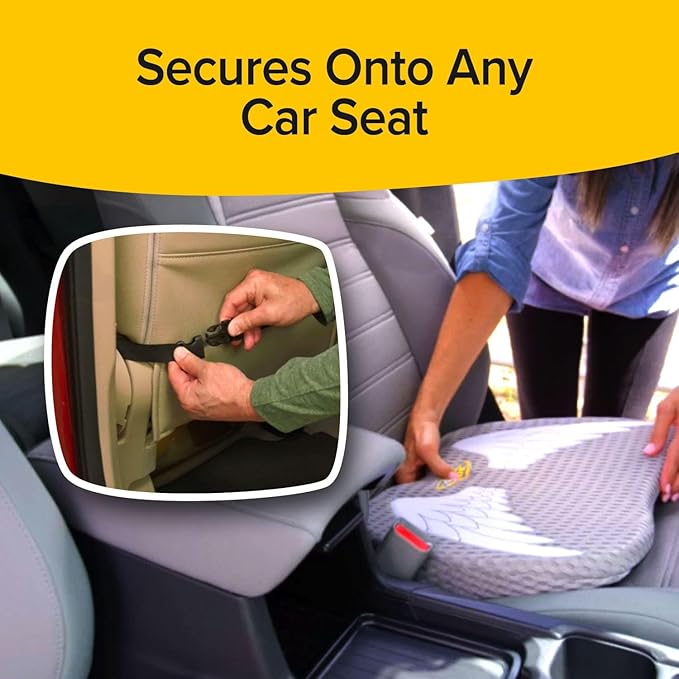 Auto Cushion with Memory Foam, AS-SEEN-ON-TV, Advanced Lumbar Helps Relieve Pressure Points, Molds to Any Body, Drive in Heavenly Comfort in Any Vehicle, Breathable, Washable Cover