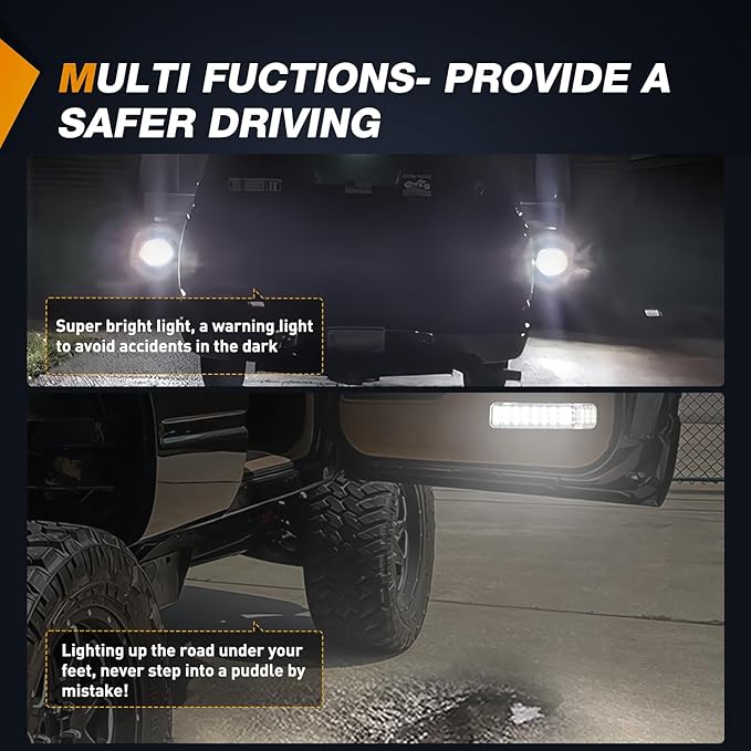 Nilight 2PCS LED Interior Door Panel Light Courtesy Warning Lights White Beam Plug and Play Compatible with Chevy GMC C/K Silverado Sierra 1500 2500 3500 HD Suburban Cadillac Escalade Hummer H2