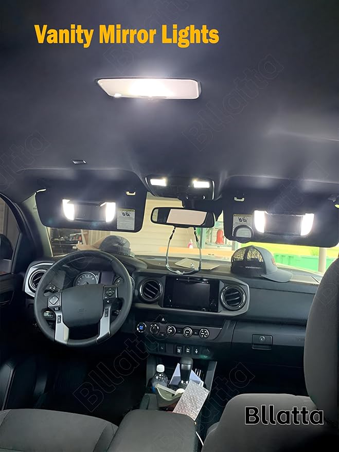 9pcs LED Interior Light Kit for Toyota Tacoma 2016 2017 2018 2019 2020 2021 2022,Super bright White 6000K LED Interior Map Dome Vanity Mirror License Plate Light with Installation Tool