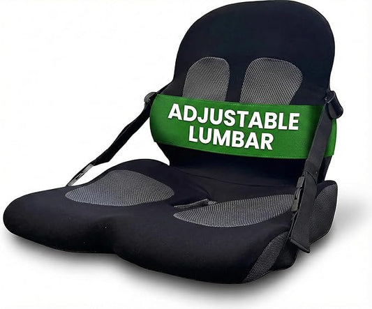 Adjust Lumbar in Any Seat | Developed by a Doctor | Seat Cushion for Office Chair, Car, Truck Driver, Bleachers | Pressure Relief | Designed w/Spine Specialists for Long Sitting Hours