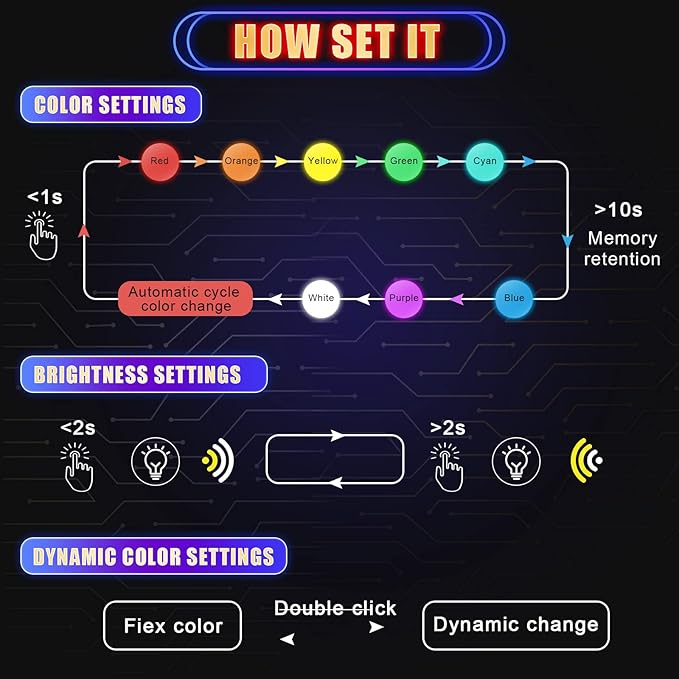 Frienda 4 Pieces Mini USB LED Light, Car LED Interior Lighting 5v Smart USB Atmosphere Light, Laptop Keyboard Office Decoration Night Lamp, Adjustable Brightness, 8 Colors (Type A)