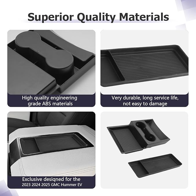 LUWU Center Console Tray Set 2023 2024 2025 2026 Hummer EV SUV Accessories Lower Storage Tray Armrest Console Organizer 2PCS