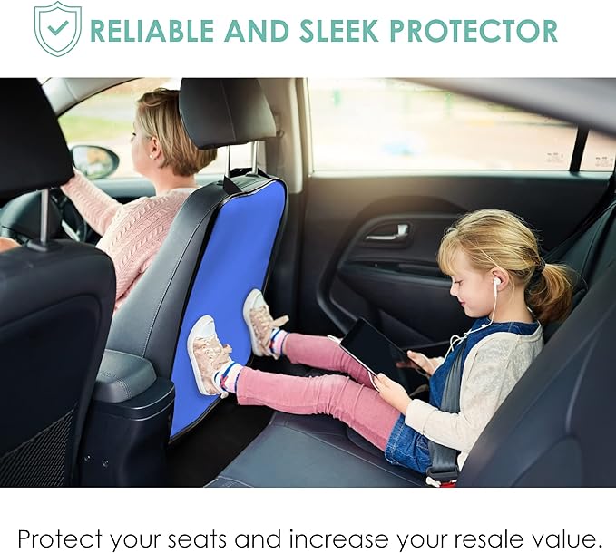 FH Group Faux Leather Auto Seat Back Kick Protectors, Heavy Duty Car Kick Mats for Kids –2-Pack Back Seat Protector for Driver and Passenger Seat, Waterproof Protection, Easy to Clean