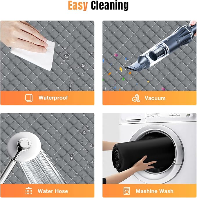 Dog Car Seat Cover for Back Seat, Hard Bottom Holds 420lbs Dog Hammock for Cars SUVs Trucks, Easy to Clean, Waterproof Scratch-Proof Nonslip Backseat Extender for Dogs 4 Panels