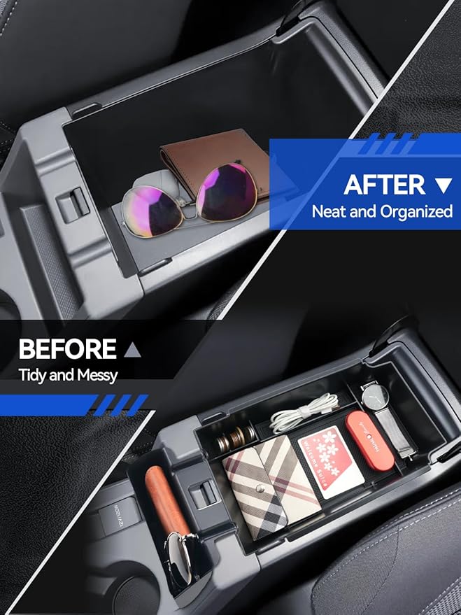 2-Pack for Crosstrek Center Console Organizer& Middle Console Glove Tray 2024 2025 Subaru Crosstrek (Premium/Sport/Limited/Wilderness)& Impreza Accessories Armrest Tray Middle Storage Box