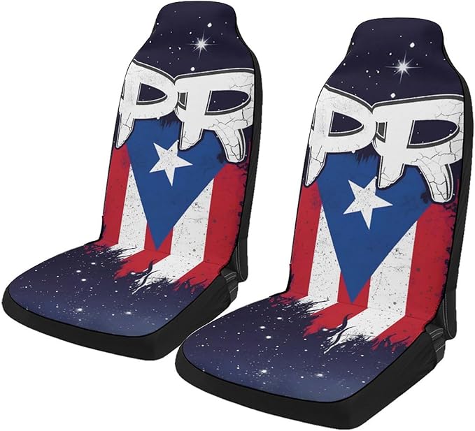 2 Pcs Premium Blue Flag Car Seat Cover, Breathable & Washable Car Seat Covers Full Sets, Fashionable Printed Seat Covers for Cars Interior, Universal Fit for Most Cars, Sedan, Truck, SUV