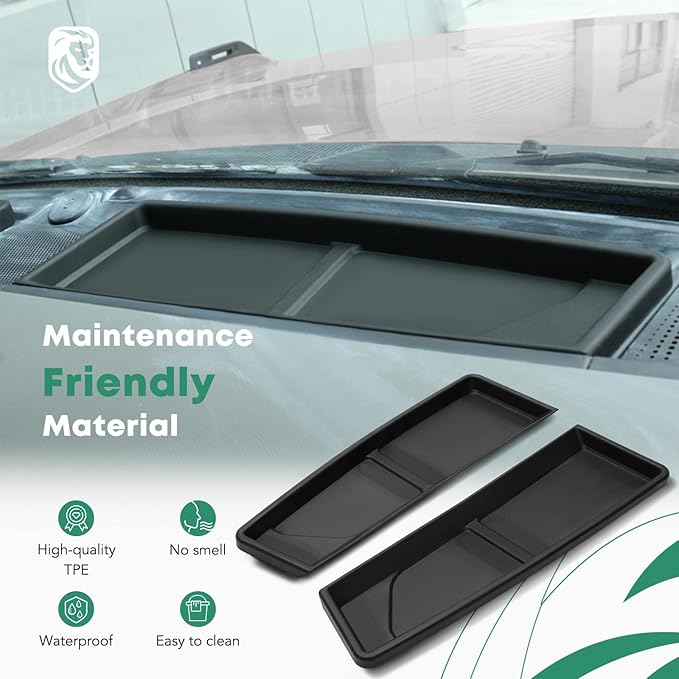 YHTAUTO Dashboard Organizer Fit for Ford Bronco 2021 2022 2023 2024, TPE Center Console Dash Storage Tray, Dashboard Accessories