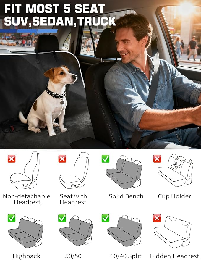 Washable Dog Pet Terry Cloth Accessories Car Seat Cover - Sweat Proof Waterproof Towel Protector for Gym/Beach/After Workout, Absorbent Seat Towel Drape, Reusable Auto Part for Cars/Trucks