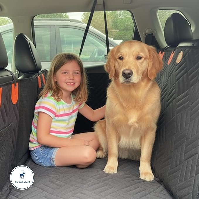 Dog Backseat Extender with Hard Bottom – Waterproof Pet Travel Platform - Nonslip Rear Seat Cover - Car Hammock Bed for Cars SUVs & Small Trucks